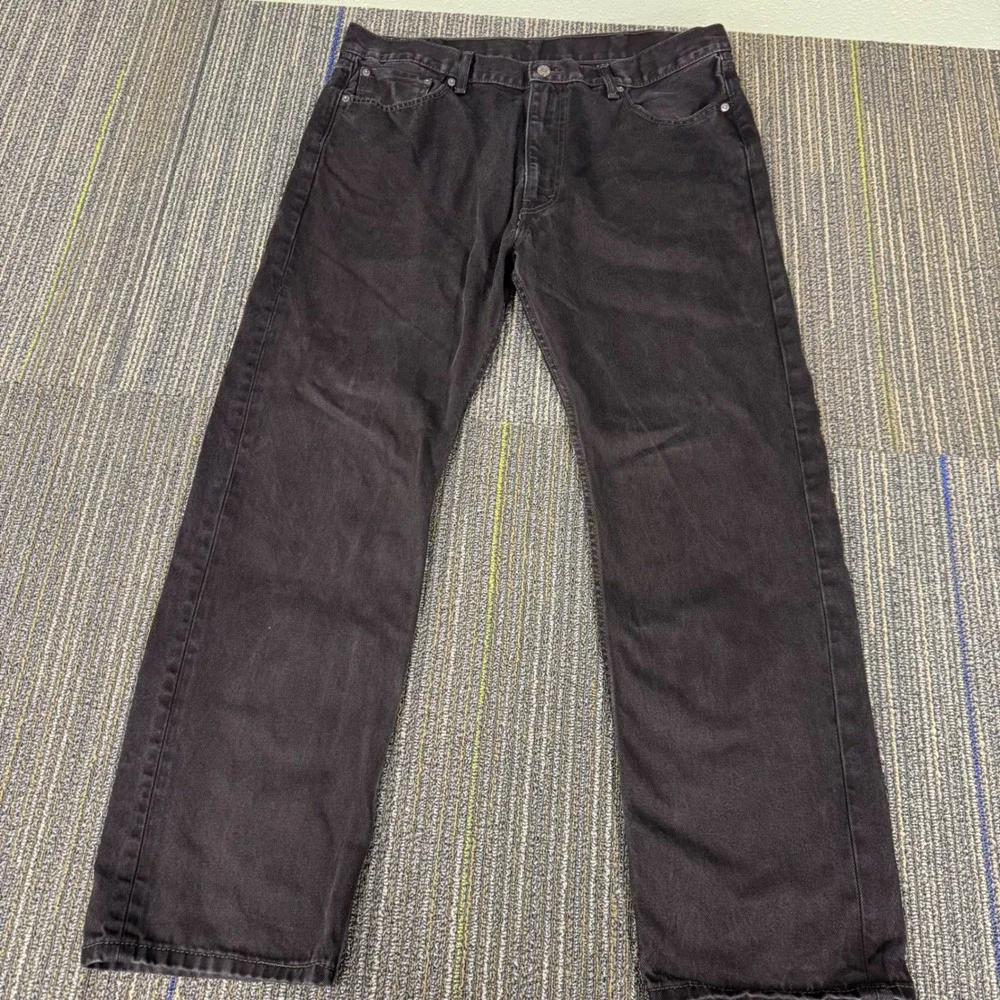 Levi's 505 Regular Fit Jeans Mens 40x32 Black Excellent Straight Leg Denim